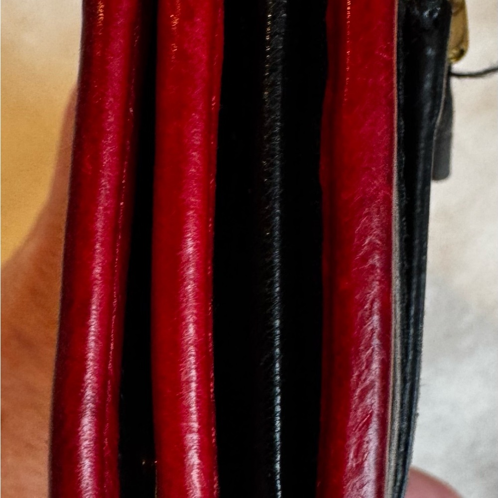 Prada Lips Wallet Black Red Leather Continental Zip Clutch - Picture 10 of 12